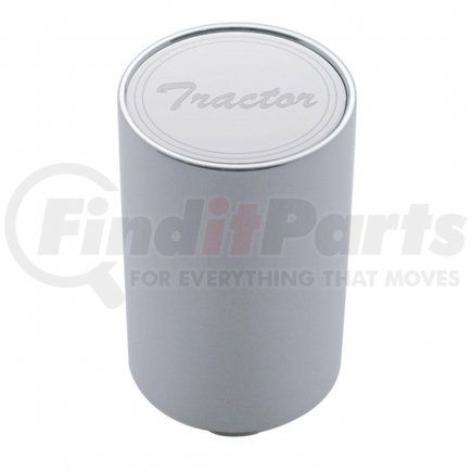 UNITED PACIFIC 23760 - air brake valve control knob - "tractor" 3", stainless plaque with cursive script | "tractor" 3" air valve knob - stainless plaque with cursive script