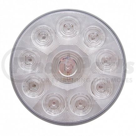 United Pacific 38772 Brake / Tail / Turn Signal Light - 4" Round Light, 10 LED, Red LED/Clear Lens