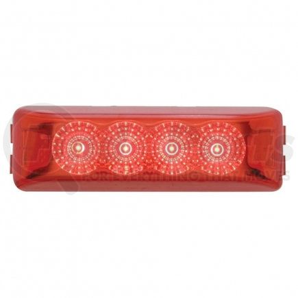 UNITED PACIFIC 39464B Clearance/Marker Light - Red LED/Red Lens, Rectangle Design, with Reflector, 4 LED