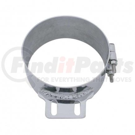 UNITED PACIFIC 10322 - exhaust clamp - 8" stainless butt joint exhaust clamp - straight bracket | 8" stainless butt joint exhaust clamp - straight bracket