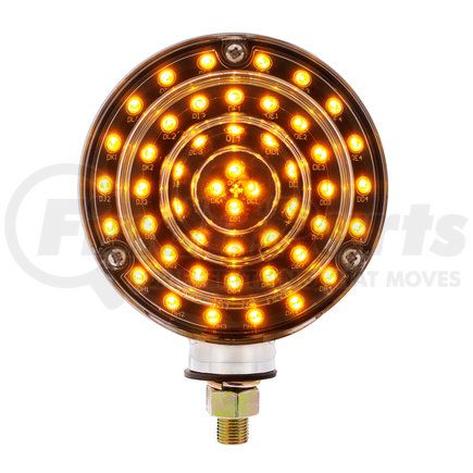 UNITED PACIFIC 38114 - double face turn signal light - 88 led - amber & red led/clear lens | 88 led single stud double face turn signal light - amber & red led/clear lens