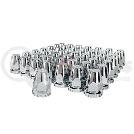 United Pacific 10064CB Wheel Lug Nut Cover Set - 33mm x 2 3/4", Chrome, Plastic, Original, Thread-On