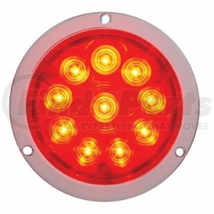 United Pacific 38076 Brake/Tail/Turn Signal Light - 10 LED 4" Deep Dish, Red LED/Red Lens