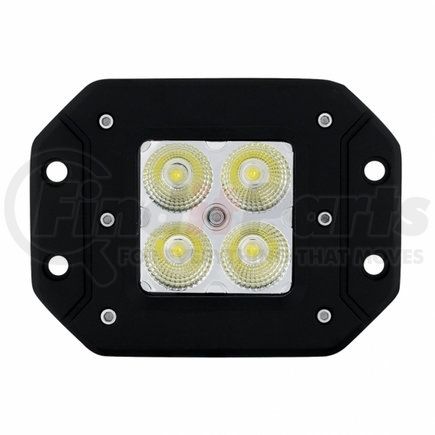 UNITED PACIFIC 36535 Work Light - 4 High Power LED Flange Mount "X2", with Black Die-Cast Aluminum Housing