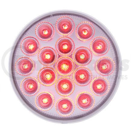 United Pacific 36722 Stop, Turn, & Tail Light - 19 LED 4" Round, Double Fury, with Warning Light, Red & Amber LED/Clear Lens