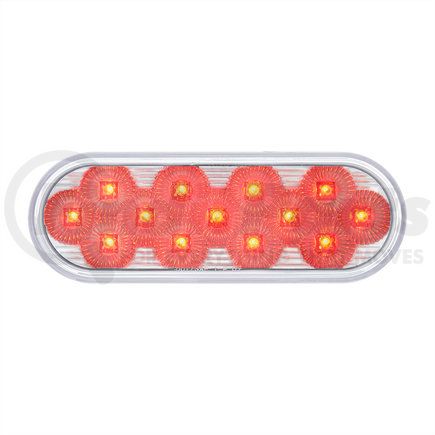 United Pacific 36723 Stop, Turn, & Tail Light - 13 LED 6" Oval, Double Fury, with Warning Light, Red & Amber LED/Clear Lens