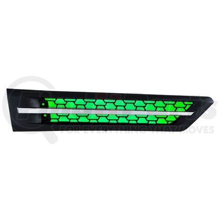 United Pacific 42868 Hood Scoop - Green, LED, Plastic, for 2018-2022 Freightliner Cascadia