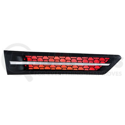 United Pacific 42870 Hood Scoop - Red, LED, Plastic, for 2018-2022 Freightliner Cascadia