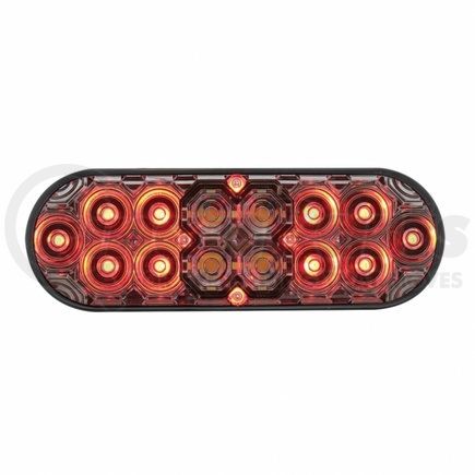 United Pacific 36610 Brake/Tail/Turn Signal Light - 6" Oval Combo Light, with 14 LED Stop, Turn & Tail & 16 LED Back-Up, Red LED/Clear Lens