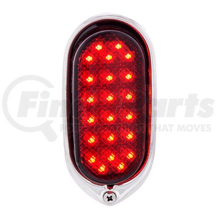 United Pacific CTL4010LED-AS Tail Light - 17 LED, with Black Housing, Chrome Bezel, Red Lens, for 1940 Chevy Passenger Car