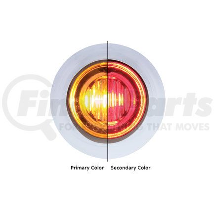 United Pacific 36838 Double Fury Mini Clearance/Marker Light - Amber and Red LED/Clear Lens, 3 LED