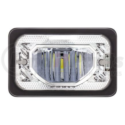 UNITED PACIFIC 34131 - heated led headlight - lh or rh, 4 x 6 in. rectangle, black housing, low beam, with chrome reflector | ultralit - heated 4" x 6" led headlight low beam - chrome