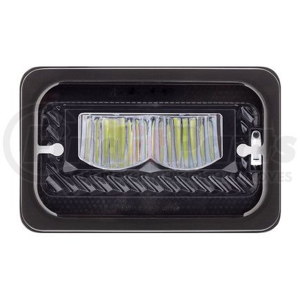 United Pacific 34134 Headlight - RH/LH, LED, Heated, 4 x 6", Rectangle, Black Housing, High Beam, with Black Reflector