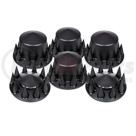 UNITED PACIFIC 10355 - axle hub cover kit - matte black pointed axle cover combo kit with 33mm spike nut covers and nut covers tool | matte blck pointed axle cover combo kit, 33mm spike nut covers & nut covers tool