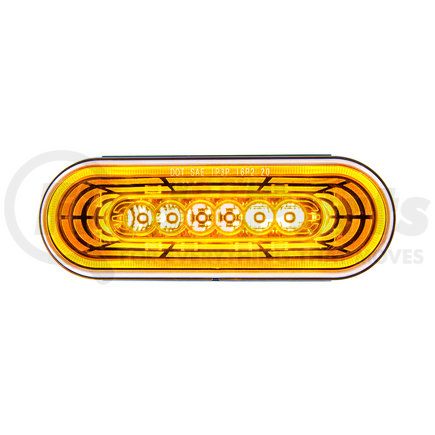 United Pacific 36570 Turn Signal Light - 22 LED, 6" Oval, Abyss Lens Design, with Plastic Housing, Amber LED/Amber Lens