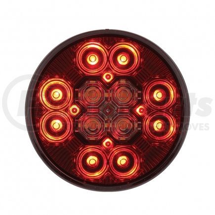 United Pacific 36607 Brake/Tail/Turn Signal Light - 4" Round Combo Light, with 12 LED Stop, Turn & Tail & 16 LED Back-Up, Red LED/Red Lens