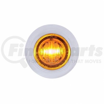 United Pacific 36602 Auxiliary Light - 3 LED Dual Function Mini Auxiliary/Utility Light, with Bezel, Amber LED/Clear Lens