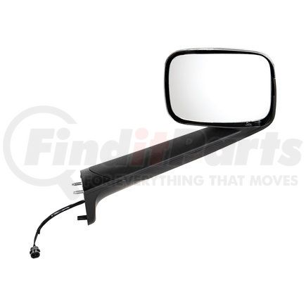UNITED PACIFIC 42845 - hood mirror - chrome hood mirror with heated lens for 2018-2021 freightliner cascadia - passenger side | chrome hood mirror w/ heated lens for 2018-2021 freightliner cascadia-passenger
