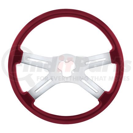 UNITED PACIFIC 88280 - steering wheel - 18" vibrant color 4 spoke steering wheel - candy red | 18" vibrant color 4 spoke steering wheel - candy red