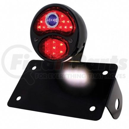 United Pacific 86820 Tail Light - Black, 1928 DUO Lamp, Blue Dot Style, LED, with Horizontal Mounting Bracket