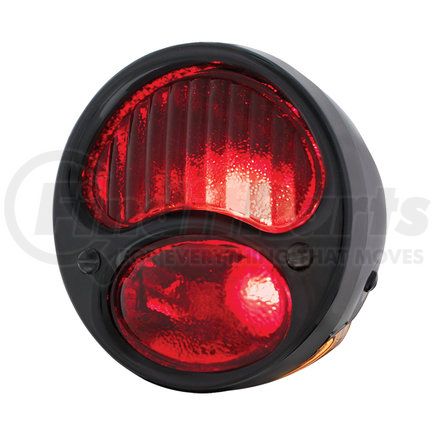 UNITED PACIFIC A1040-12VRL Tail Light - 12V, with All Black Housing, All Red Lens, for 1928-1931 Ford Model A