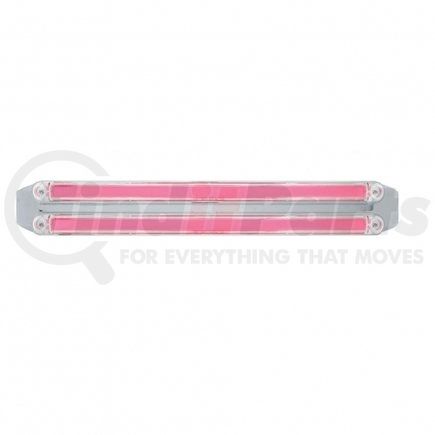 United Pacific 32721 Light Bar - "Glo" Light, Dual Function, Turn Signal Light, Red LED, Clear Lens, Chrome/Plastic Housing, Dual Row, 24 LED Per Light Bar, Mounting Hardware Included