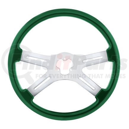 UNITED PACIFIC 88278 - steering wheel - 18" vibrant color 4 spoke steering wheel - emerald green | 18" vibrant color 4 spoke steering wheel - emerald green