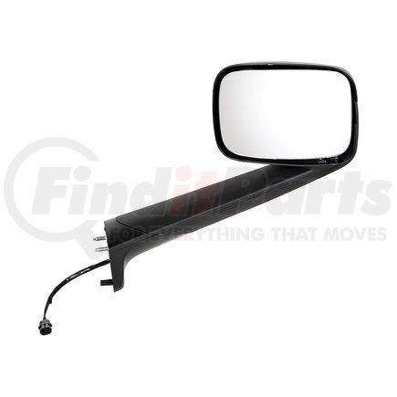 UNITED PACIFIC 42847 - hood mirror - black hood mirror with heated lens for 2018-2021 freightliner cascadia - passenger side | black hood mirror w/ heated lens for 2018-2021 freightliner cascadia - passenger