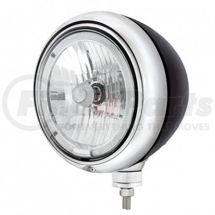 United Pacific 32663 Headlight - Guide, 7'', Round, Clear Lens, Driver/Passenger Side, Black Housing, 9007 Bulb, with White Halo Ring