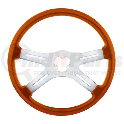 United Pacific 88279 Steering Wheel - 18", Vibrant Color, 4 Spoke, Cadmium Orange