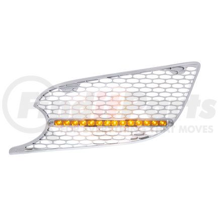 United Pacific 41776 Grille Air Intake- LH, Chrome, with LED Light, Amber LED/Clear Lens, for 2013+ Peterbilt 579