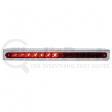 United Pacific 37515 Light Bar - Stainless Steel, Sequential, Auxiliary Light, Red LED and Lens, Left to Right, 14 LED Light Bar