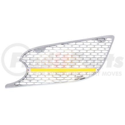 UNITED PACIFIC 41780 - grille air intake - chrome air intake grille with glo led light for 2013+ peterbilt 579 (driver) - amber led/clear lens | chrme air intake grille, led glolght for 2012-2021579 lh-ambr led/clr lens