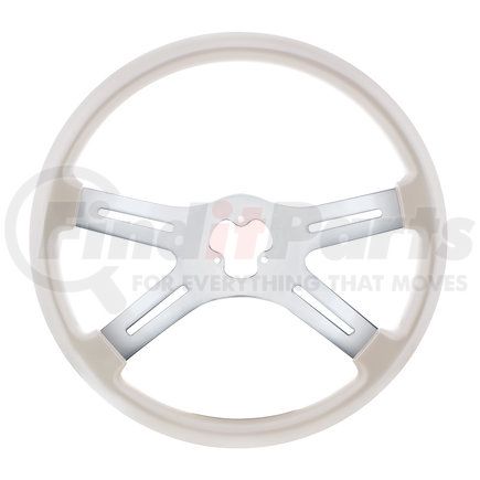 UNITED PACIFIC 88283 - steering wheel - 18" vibrant color 4 spoke steering wheel - pearl white | 18" vibrant color 4 spoke steering wheel - pearl white