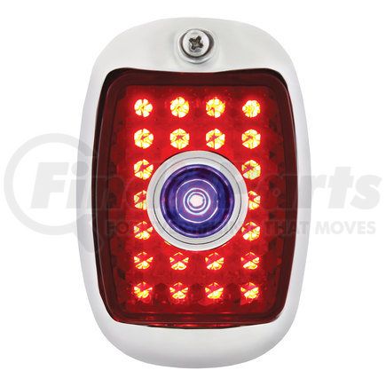 United Pacific C3704RRBD Tail Light - 23 LED, Passenger Side, with SS Housing and Blue Dot Lens, for 1937-1938 Chevy Passenger Car