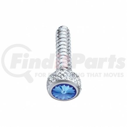 United Pacific 23839 Dash Panel Screw - Dash Screw, Chrome, Short, with Blue Diamond, for Freightliner
