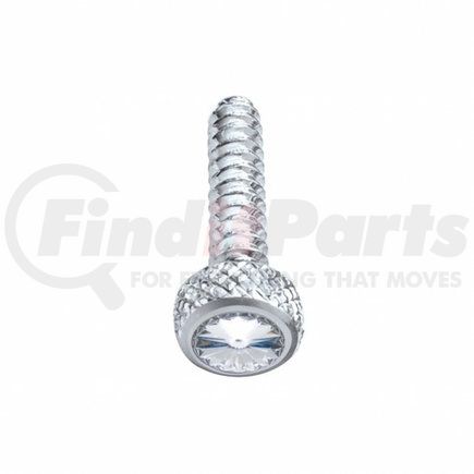 United Pacific 23840 Dash Panel Screw - Dash Screw, Chrome, Short, with Clear Diamond, for Freightliner