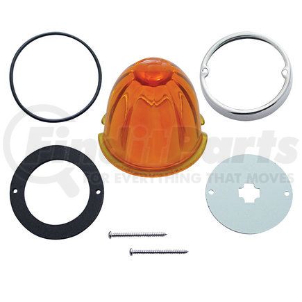 United Pacific 30509P Twist In Cab Light Conversion Kit With Watermelon Style Glass Lens - Amber