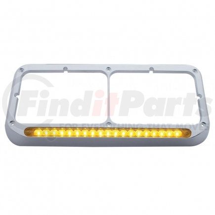 United Pacific 32358 Headlight Bezel - 19 LED, Rectangular, Dual, Amber LED/Amber Lens