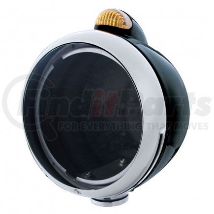 United Pacific 32408 Headlight Housing - Black, Guide 682-C Headlight No Bulb, with Dual Mode LED Signal, Amber Lens
