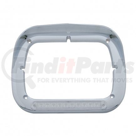 United Pacific 32371 Headlight Bezel - 10 LED, Single, with Visor, Amber LED/Clear Lens