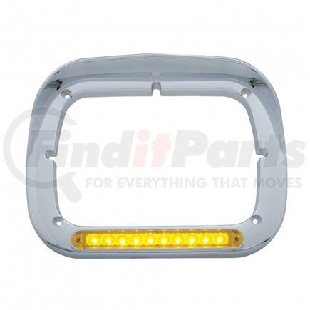 United Pacific 32370 Headlight Bezel - 10 LED Rectangular, with Visor, Amber LED/Amber Lens