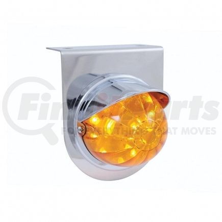 United Pacific 37247 Marker Light - LED, with Bracket, with Bezel and Visor, Dual Function, 17 LED, Amber Lens/Amber LED, Stainless Steel, 3" Lens, Watermelon Design