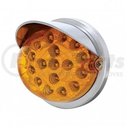 United Pacific 37278 Truck Cab Light - 17 LED Dual Function Watermelon Clear Reflector Flush Mount Kit, with Visor, Amber LED/Amber Lens