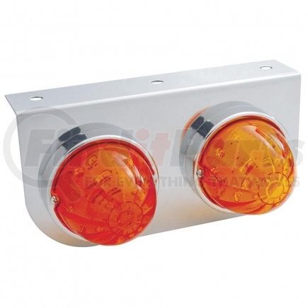 UNITED PACIFIC 37313 Marker Light - LED, with Bracket, with Two 17 LED Lights, Dark Amber Lens/Amber LED, Stainless Steel, 3" Lens, Watermelon Design