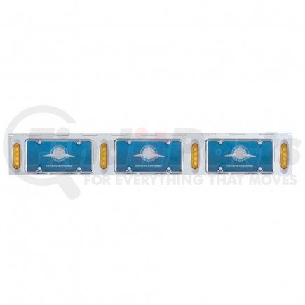 United Pacific 37442 License Plate Frame - Stainless, with Four 4 LED Reflector Lights, Amber LED/Amber Lens