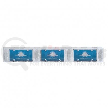 United Pacific 37441 License Plate Frame - Stainless, with Four 12 LED Phantom Lights, Amber LED/Clear Lens