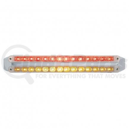 United Pacific 37670 Light Bar - LED, Stop/Turn/Tail Light, Amber and Red LED, Clear Lens, Chrome/Plastic Housing, Dual Row, with Bezel, 14 LED Per Light Bar