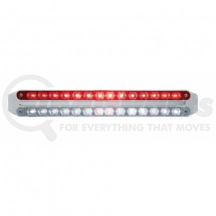 United Pacific 37672 Light Bar - LED, Auxiliary/Turn Signal Light, Red and White LED, Red and Clear Lens, Chrome/Plastic Housing, Dual Row, 14 LED Per Light Bar