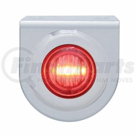 UNITED PACIFIC 37791 Marker Light - Mini, LED, with Bracket, Dual Function, 3 LED, Red Lens/Red LED, Stainless Steel, 0.81" Lens, Round Design